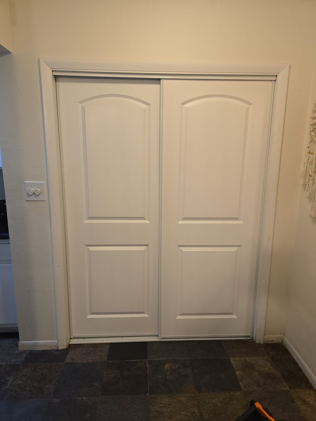 Sliding closet doors installed